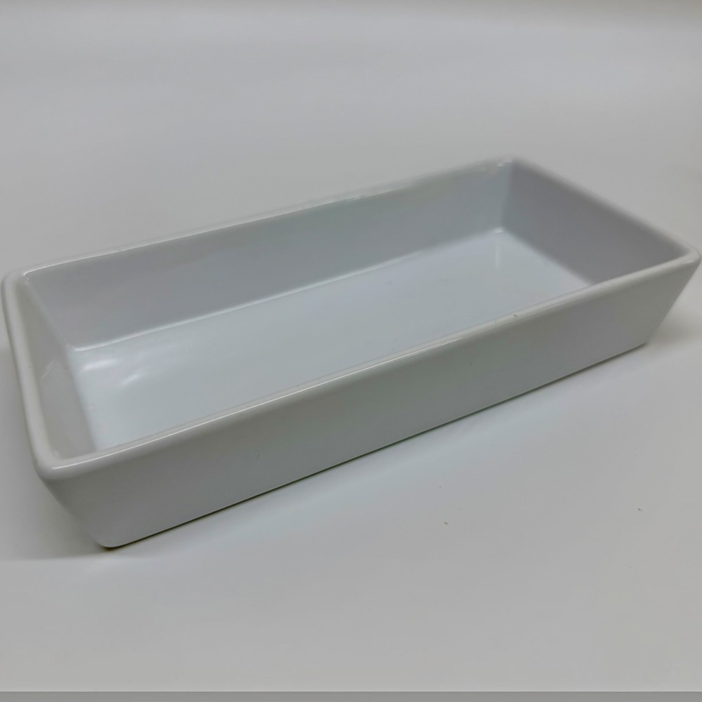 Food Network Stoneware Rectangular Serving Tray White Dish Excellent Used